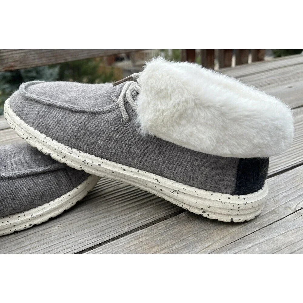 Hey Dude Britt Women’s 7 Faux Fur Lined Ankle Booties Shoes - Charcoal